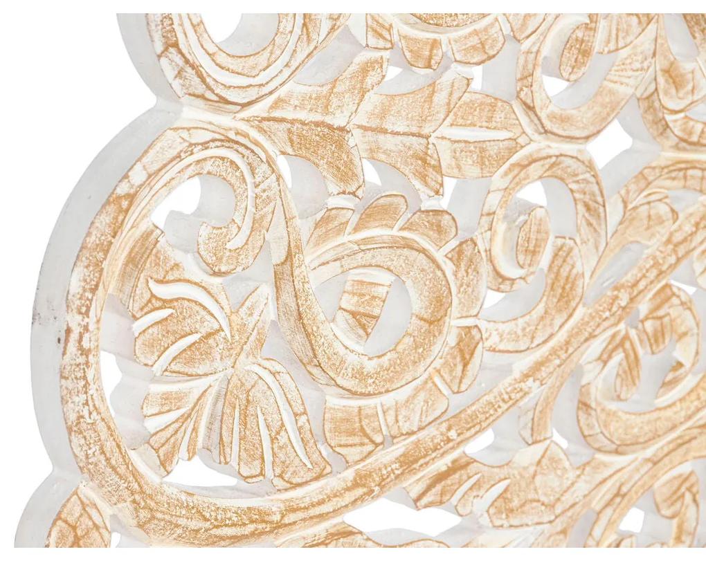 Decorazione da Parete Home ESPRIT Bianco Naturale Mandala Indiano 119 x 1,5 x 119 cm
