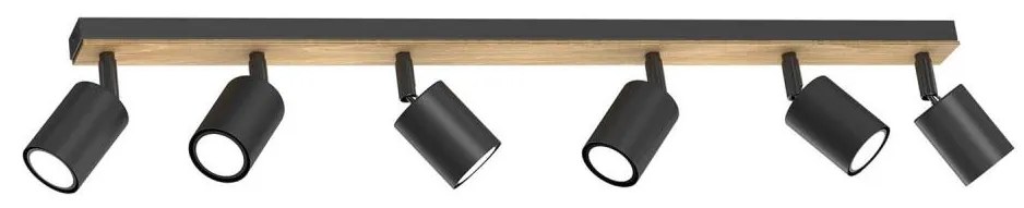 Faretto TULON 6xGU10/8W/230V nero/quercia