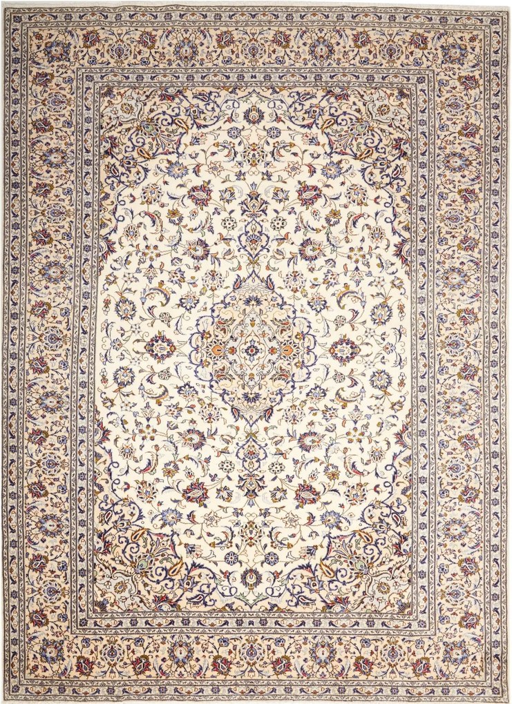 Kashan Tappeto 340 x 250 Beige (Iran) Annodato A Mano