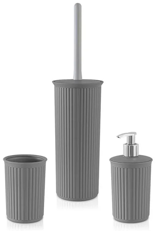 Portascopino WC in plastica Soft Touch Grigio antracite serie Jinko