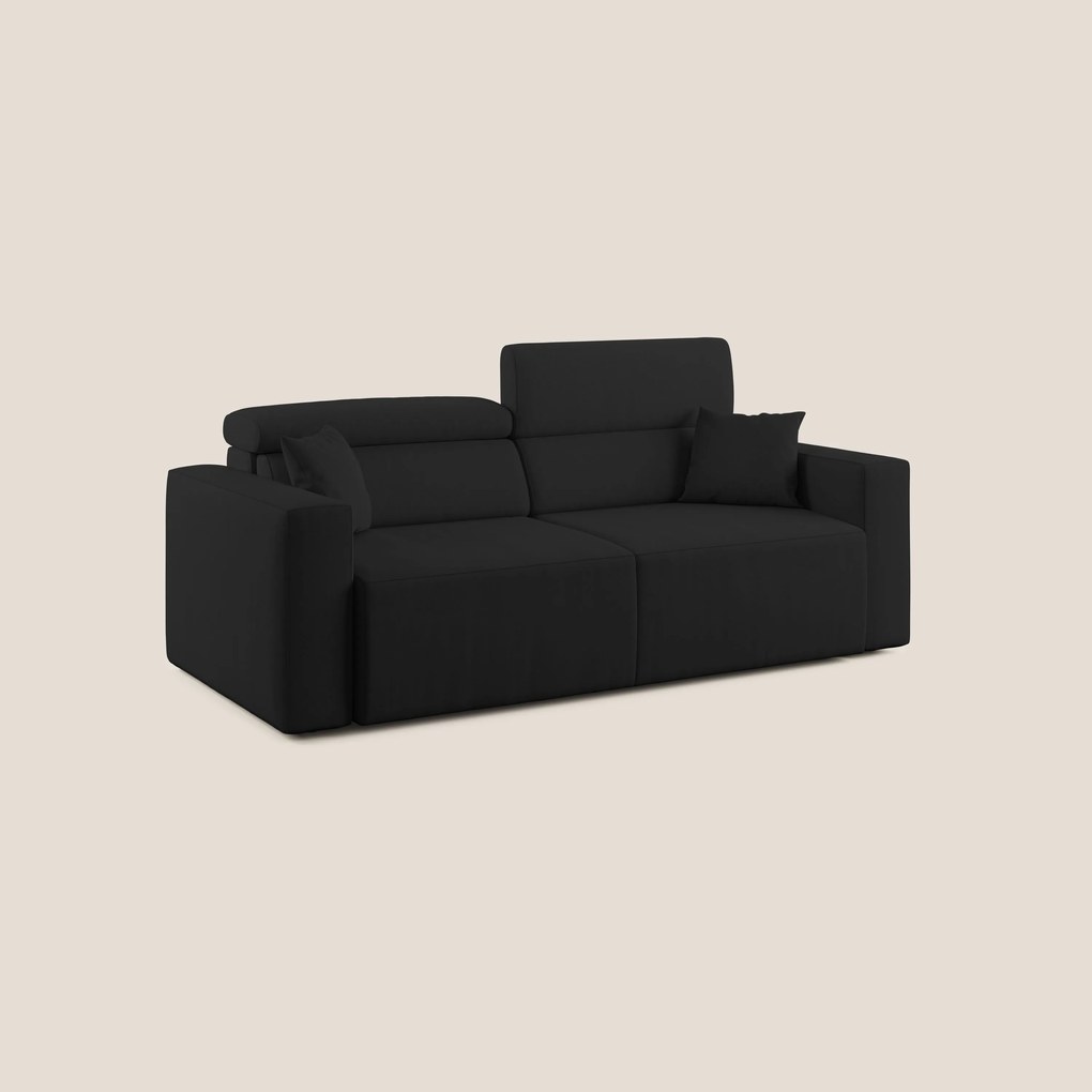 Orwell divano con seduta estraibile in microfibra smacchiabile T11 nero