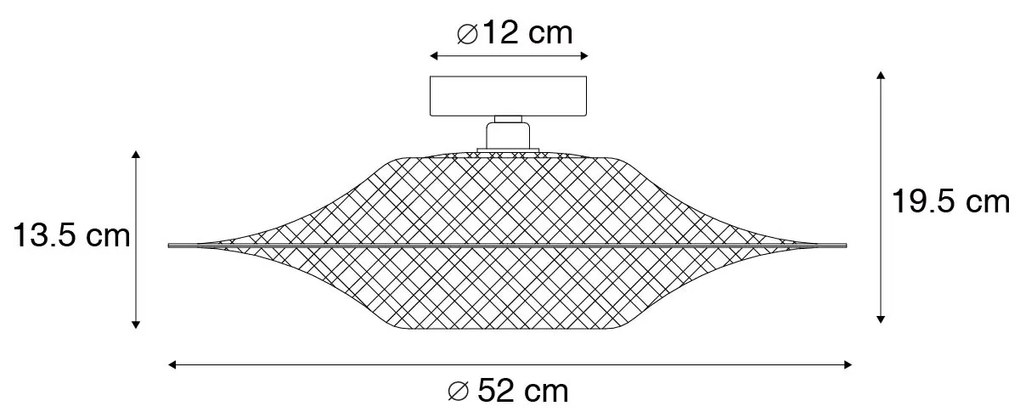 Lampada da soffitto per esterni in bambù orientale 50 cm IP44 - Rina