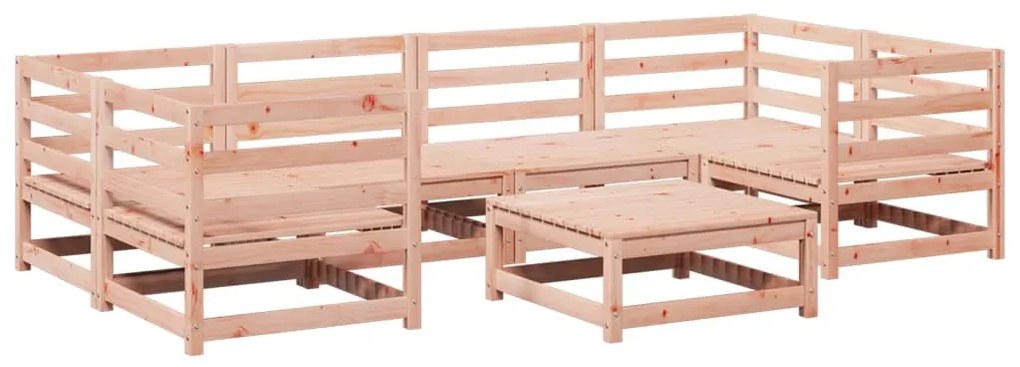 Set divani da giardino 7 pz in legno massello abete douglas