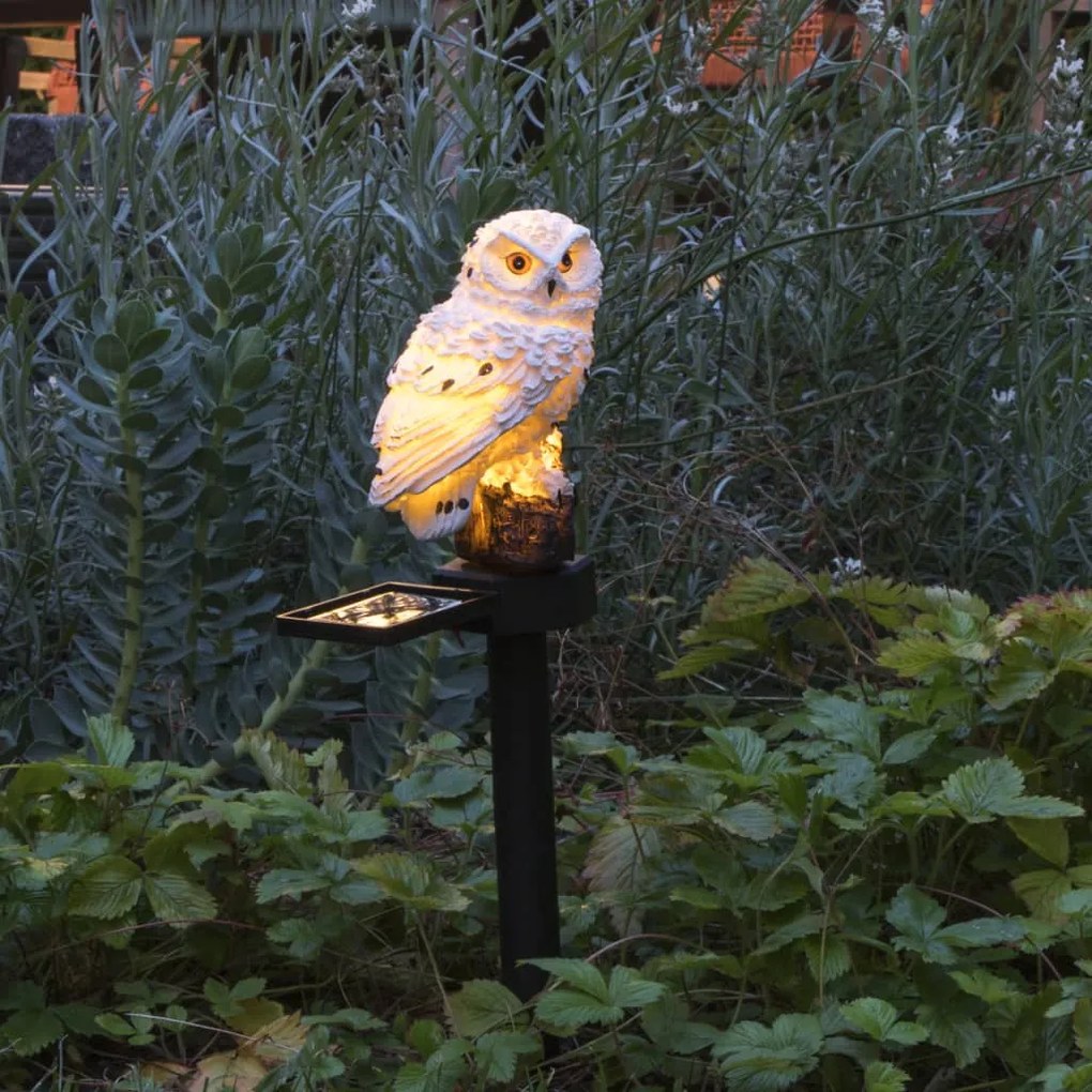 Lampada Solare A Led Gufo Bianco /