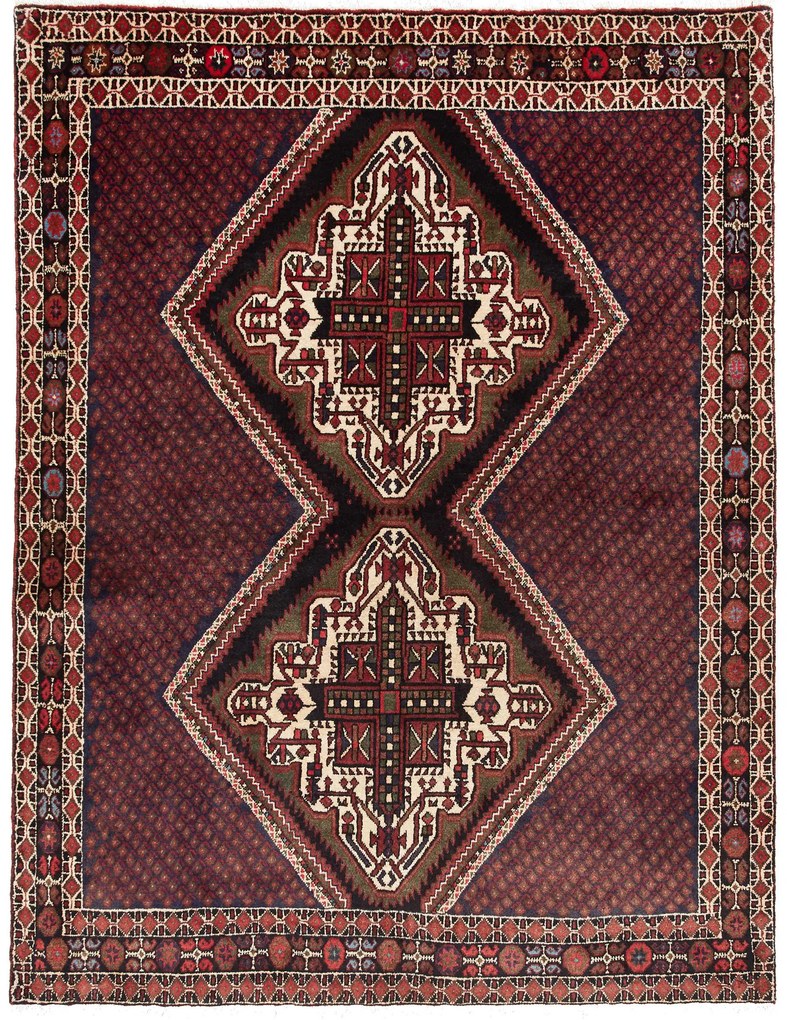 Shiraz Tappeto persiano 180x140 Rosso (Iran) Annodato A Mano