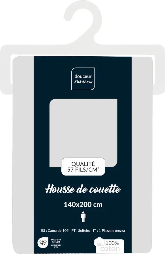 Biancheria in cotone bianco per letto singolo 140x200 cm Lina - douceur d'intérieur