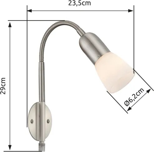 GLOBO 5453-1W - Flessibile piccola lampada 1xE14/40W/230V