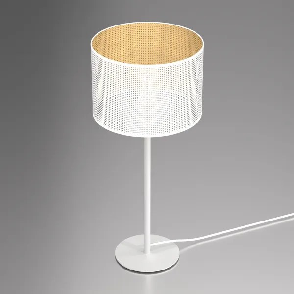 Lampada da tavolo LOFT SHADE 1xE27/60W/230V diametro 25 cm bianco/oro
