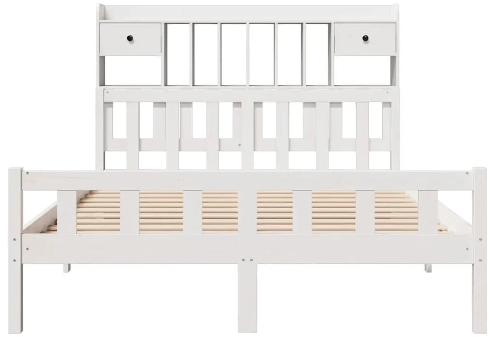 Letto libreria senza materasso bianco 160x200 cm legno di pino