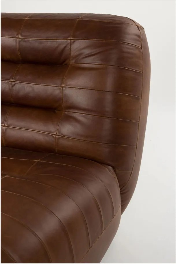 Poltrona marrone con rivestimento in pelle Wyatt – Dutchbone