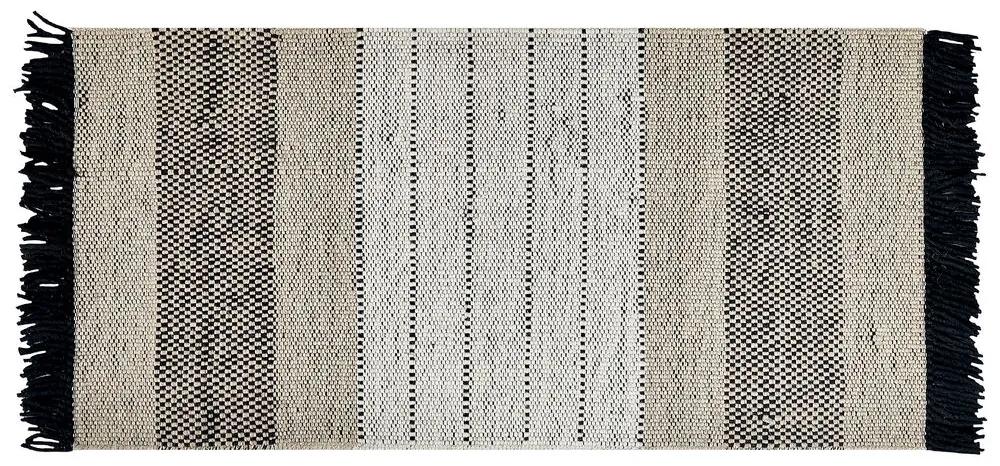 Tappeto lana beige chiaro e nero 80 x 150 cm YAZLIK Beliani