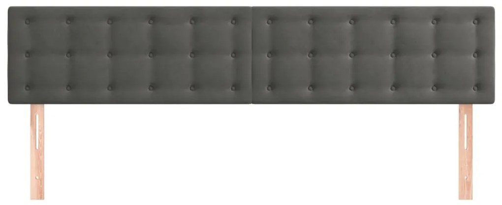Testiera 2 pz grigio scuro 80x5x78/88 cm in velluto
