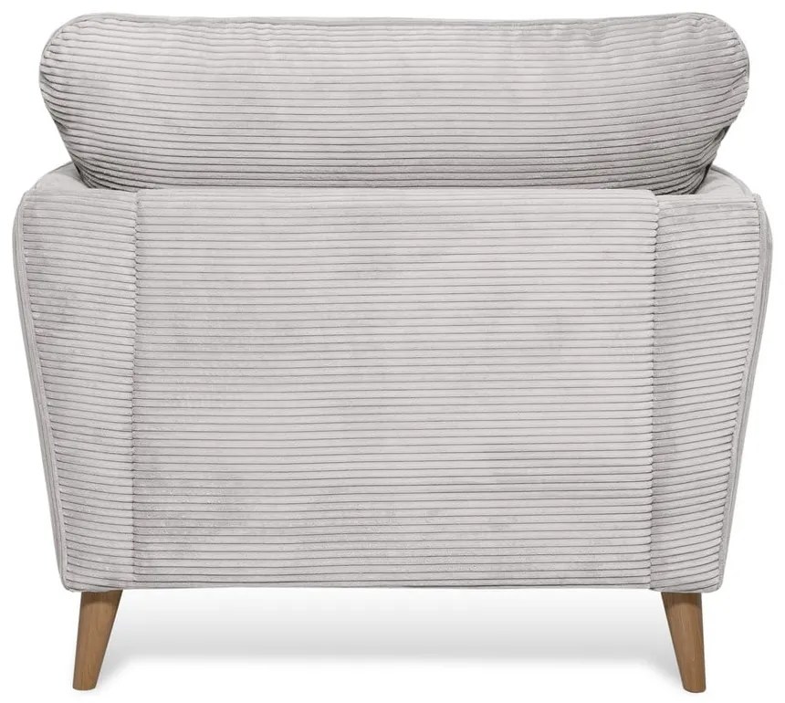 Poltrona in velluto a coste grigio chiaro Paris - Scandic