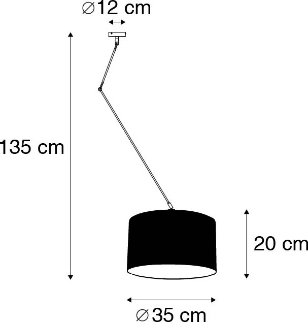 Lampada a sospensione in acciaio con paralume 35 cm grigio antico regolabile - Blitz