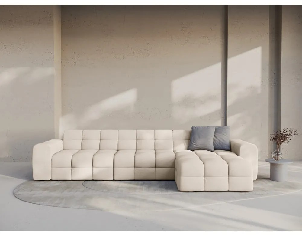 Divano angolare beige (con penisola a destra/con chaise lounge) Kendal – Micadoni