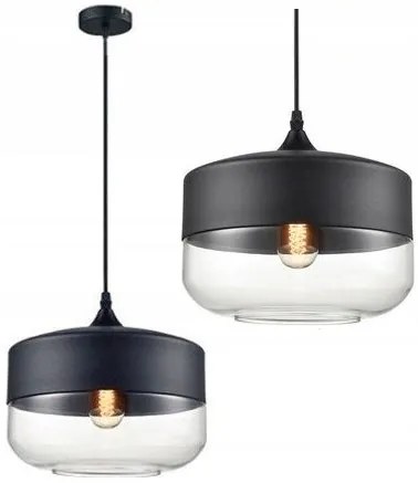 Lampada da soffitto pensile di vetro Zenit D Black