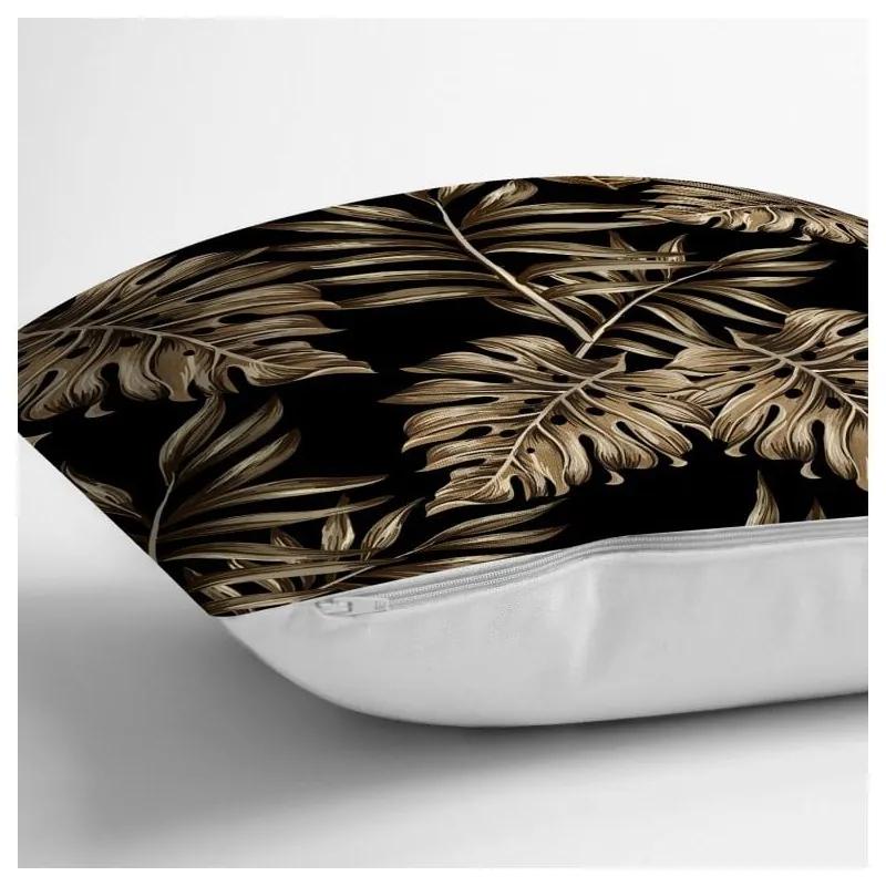Federa per cuscino Foglie d'oro con BG nero, 45 x 45 cm - Minimalist Cushion Covers