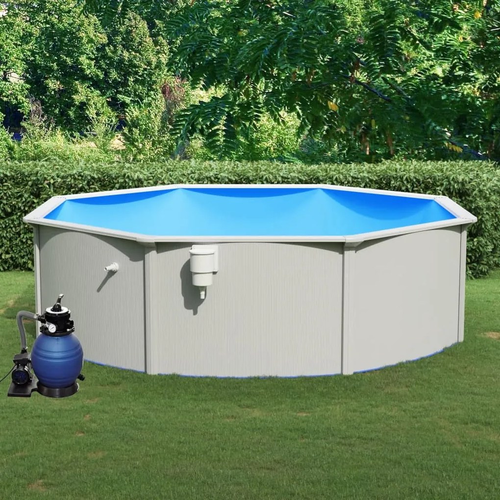 Piscina Con Pompa Filtro A Sabbia 460x120 Cm /