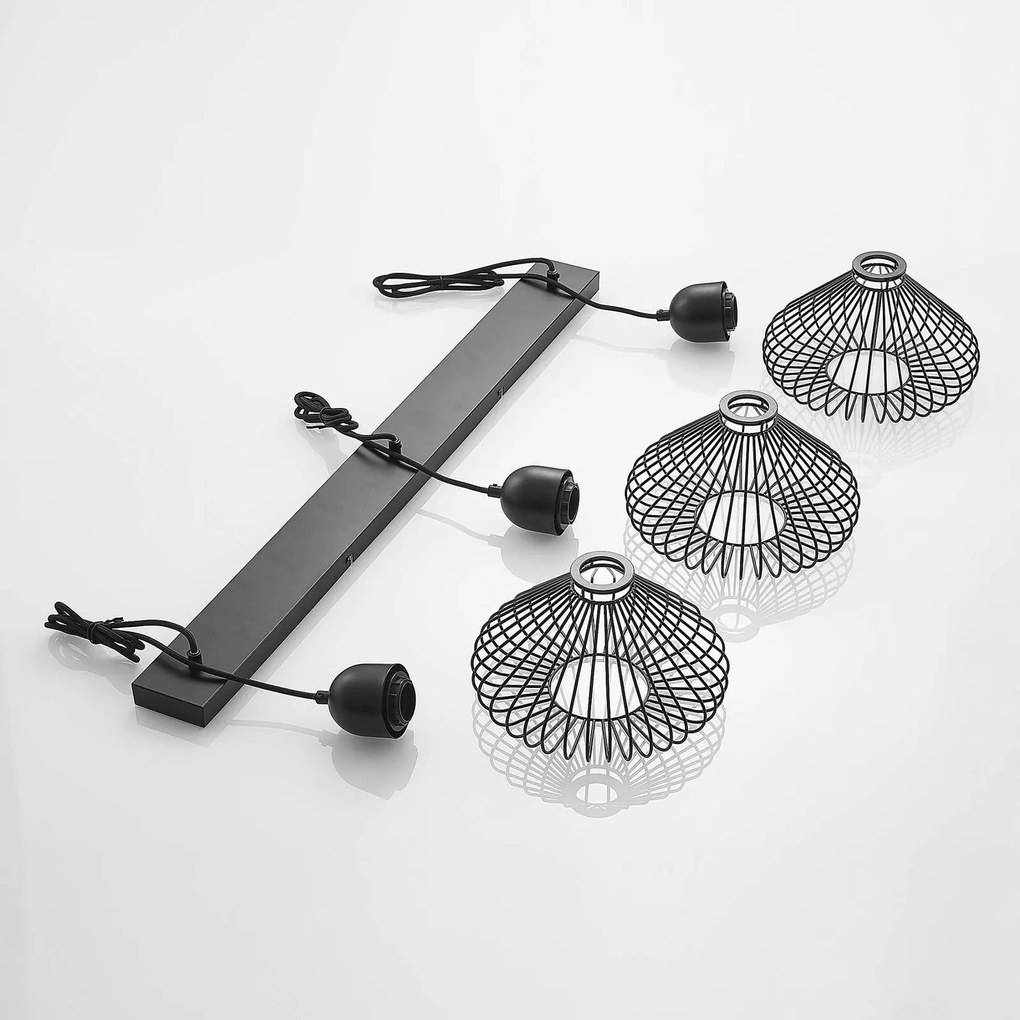 Lampada a sospensione Metehan Lindby, Nero, Soggiorno / Sala da pranzo, Metallo, Lampada a sospensione