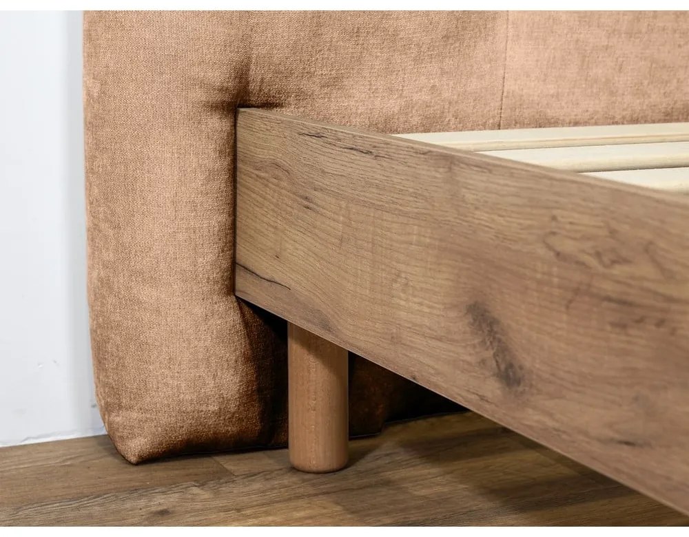 Letto matrimoniale imbottito rosa chiaro rete inclusa 160x200 cm Kumo - Bobochic Paris