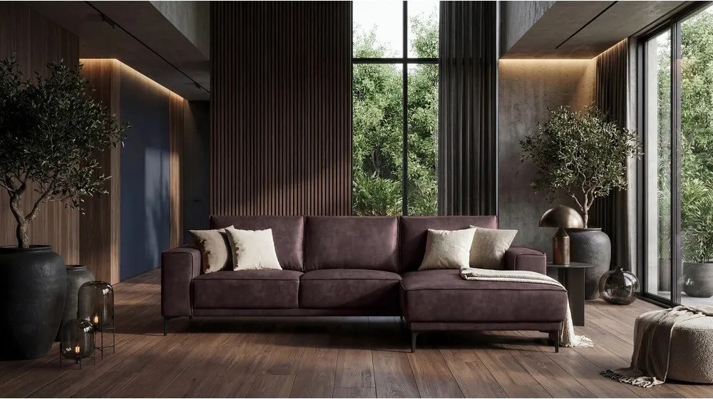 Divano angolare in similpelle marrone scuro (angolo destro) Copenhagen - Scandic