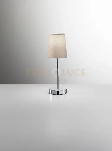 Adam lumetto in metallo cromo lucido paralume tortora  1 luce attac...