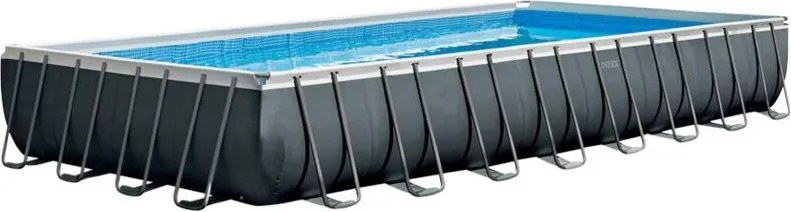Intex - 26374 Piscina Rettangolare, con Pompa a Sabbia Combo, Scaletta Doppia, Telo, 975 x 488 x 132 cm