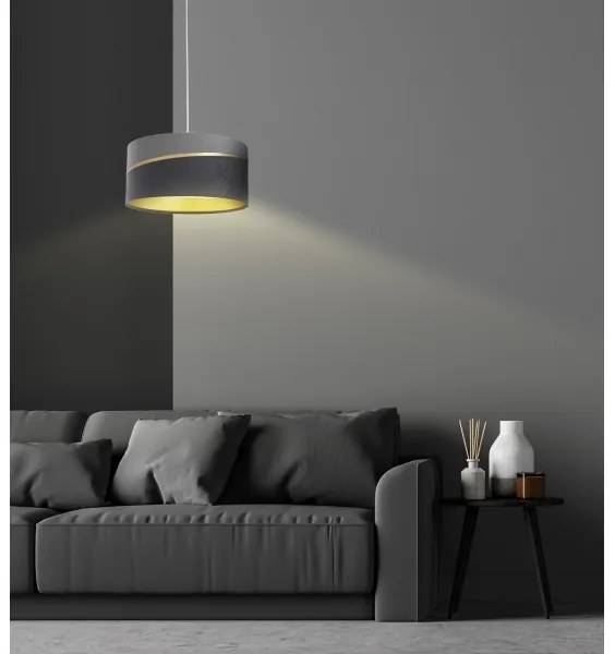 Lampadario a sospensione con filo SWING 1xE27/60W/230V grigio/oro
