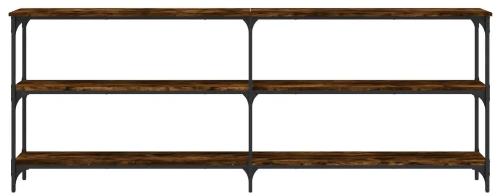 Tavolo consolle rovere fumo 200x29x75 cm in legno multistrato