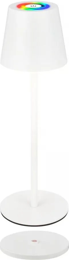 Briloner 7517016 - Lampada da tavolo LED RGB dimmerabile CILANO 3W/5V IP44 2000 mAh bianca