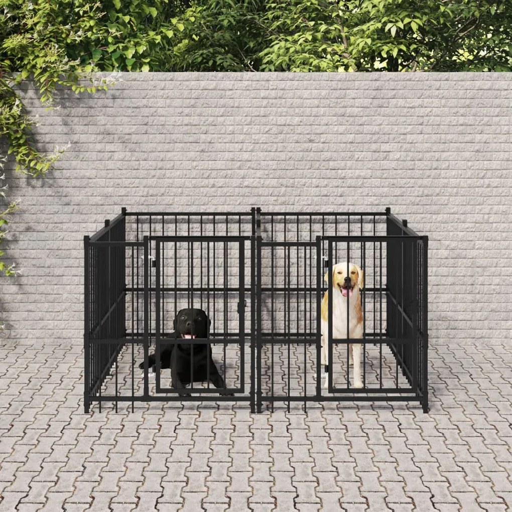 Gabbia Per Cani Da Esterno İn Acciaio 3,75 M² /