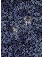 Cole & Son Tapete Foglie e Civette - Midnight
