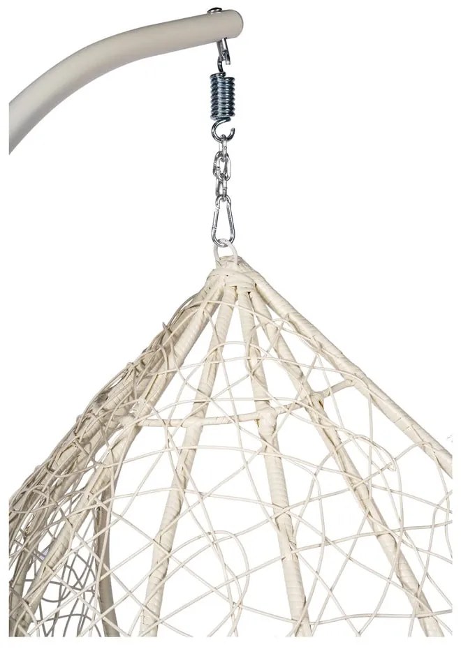 Poltrona sospesa bianco crema in rattan artificiale Noela - Bonami Selection