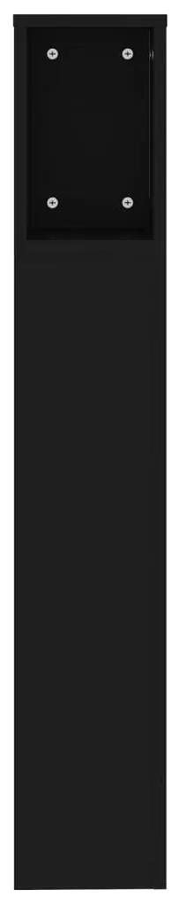 Testiera con scomparti nero 200x18,5x104,5 cm