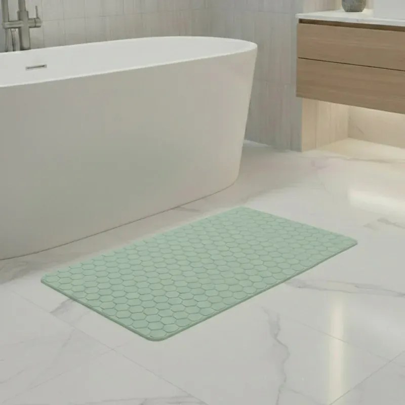 Tappeto bagno antiscivolo verde 75x43 cm Maya