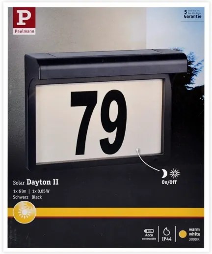Paulmann 95388 - LED/0,05W IP44 Numero civico solare con sensore DAYTON 4,8V