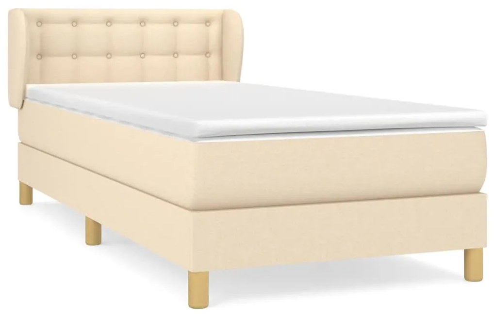 Giroletto a molle con materasso crema 100x200 cm in tessuto