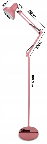 Lampada da terra 1x E27, 40 W, 230 V — rosa