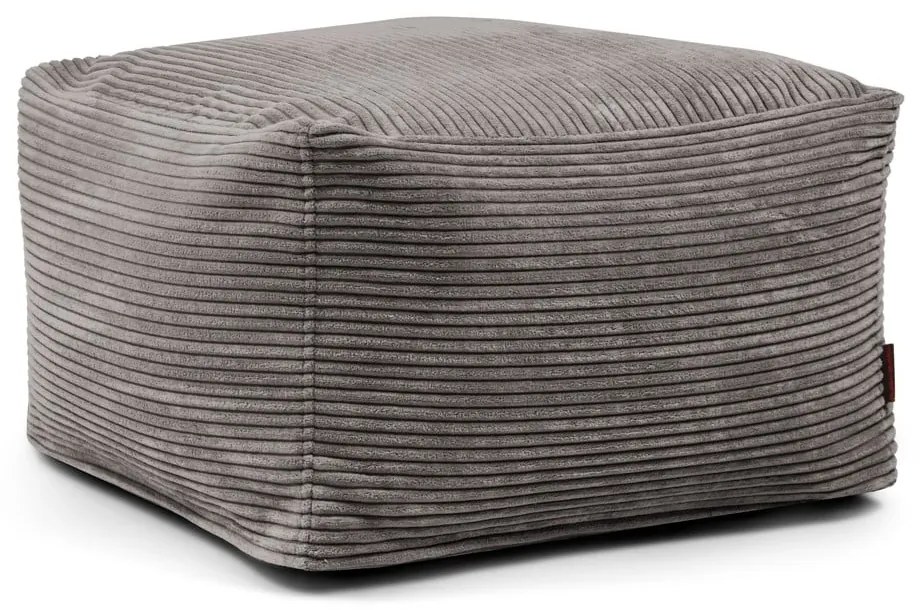 Puof a sacco grigio scuro con rivestimento in velluto a coste Softbox MooG – SLOWDOWN