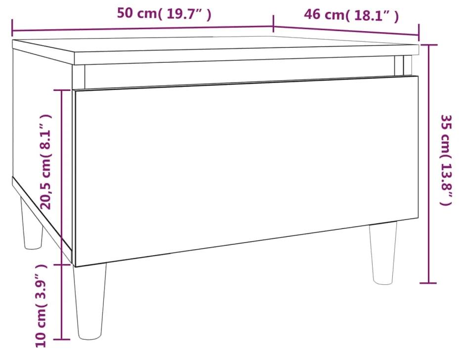 Tavolino da Salotto Rovere Fumo 50x46x35cm in Legno Multistrato