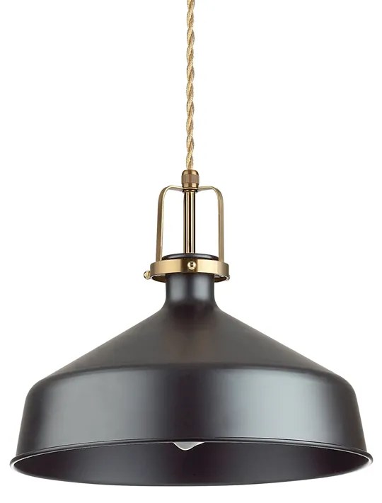 Sospensione Industrial-Minimal Eris-1 Metallo Nero 1 Luce E27