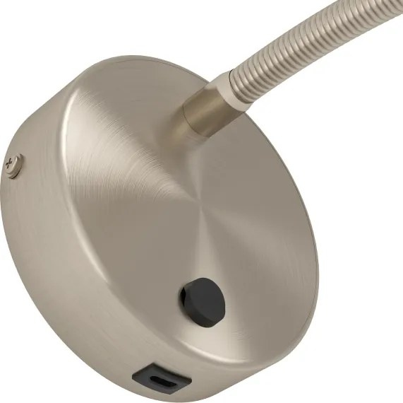 Eglo 901783 - Lampada da parete flessibile con USB OLIVANDINO LED/3,8W/230V cromo