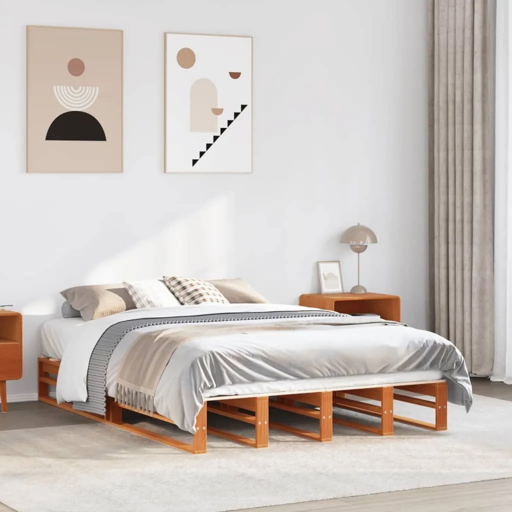 Letto senza materasso marrone cera 120x190 cm in legno di pino