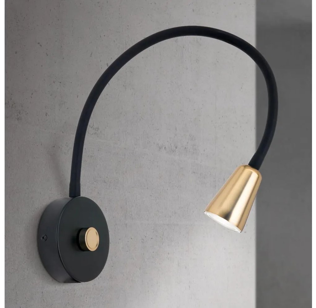 Orion - Lampada da parete flessibile dimmerabile DOTTY 1xGU10/10W/230V nera/ottone