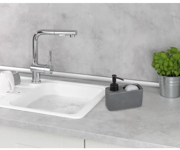 WENKO 54669100 - Dispenser di sapone RESA 14,5x14,3 cm grigio/nero