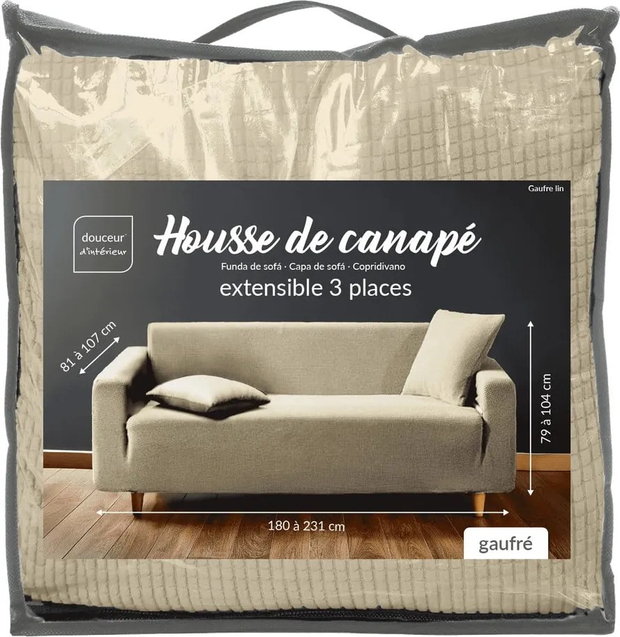 Copridivano marrone con rivestimento elastico per divano a 3 posti Sacha – douceur d'intérieur