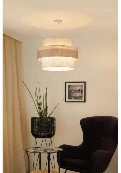 Brilagi - Lampadario a sospensione con filo DOVER SPACE 1xE27/15W/230V diametro 50 cm grigio/color crema