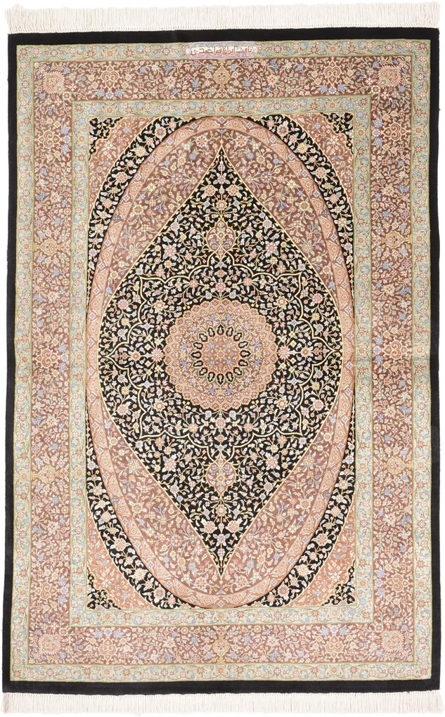 Ghom Tappeto 100x150 (Iran) Annodato A Mano