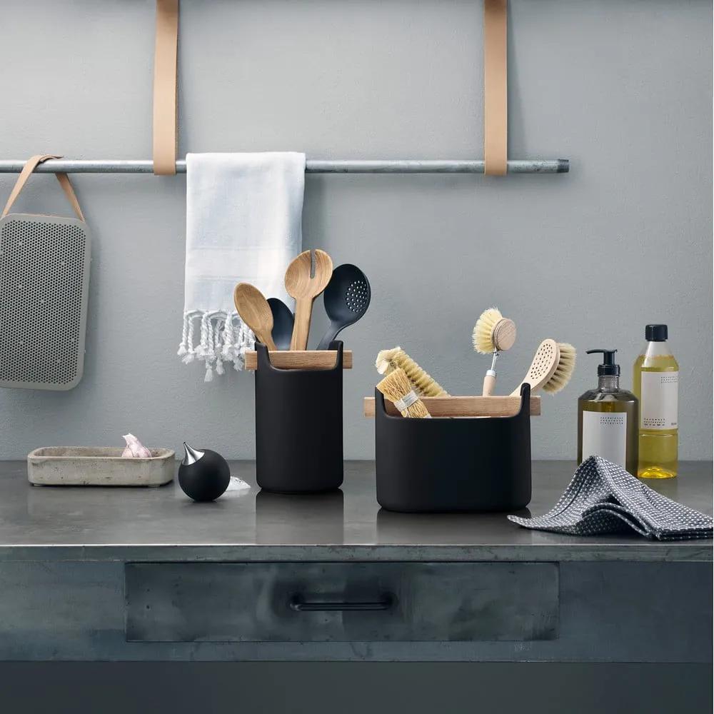 Organizer da cucina in ceramica nera Nordic, altezza 15,5 cm - Eva Solo