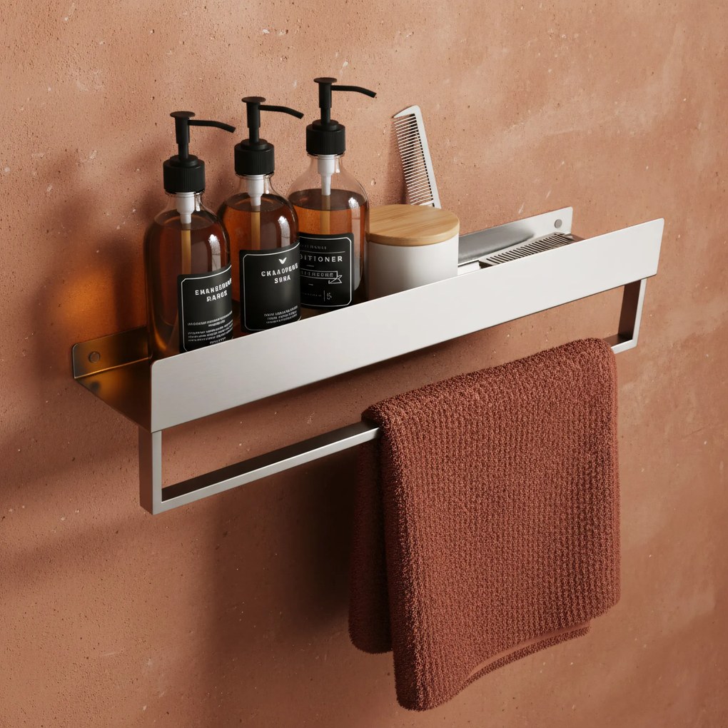 Mensola da bagno SF01 45cm steel brush